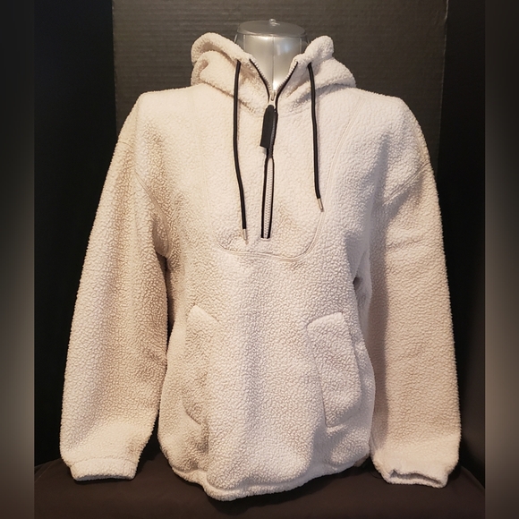 Everlane Renew Fleece Hoodie Size Small Cream - Picture 1 of 10